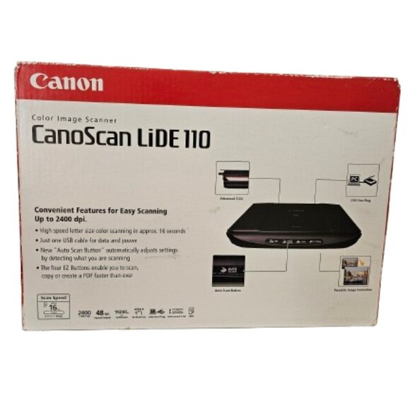 CANON CANOSCAN LIDE 110 FLAT BED COLOR IMAGE SCANNER 2400 DPI - Picture 1 of 8